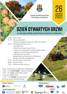 plakat Dni Otwarte w Lubelskim Ośrodku Doradztwa Rolniczego w Końskowoli