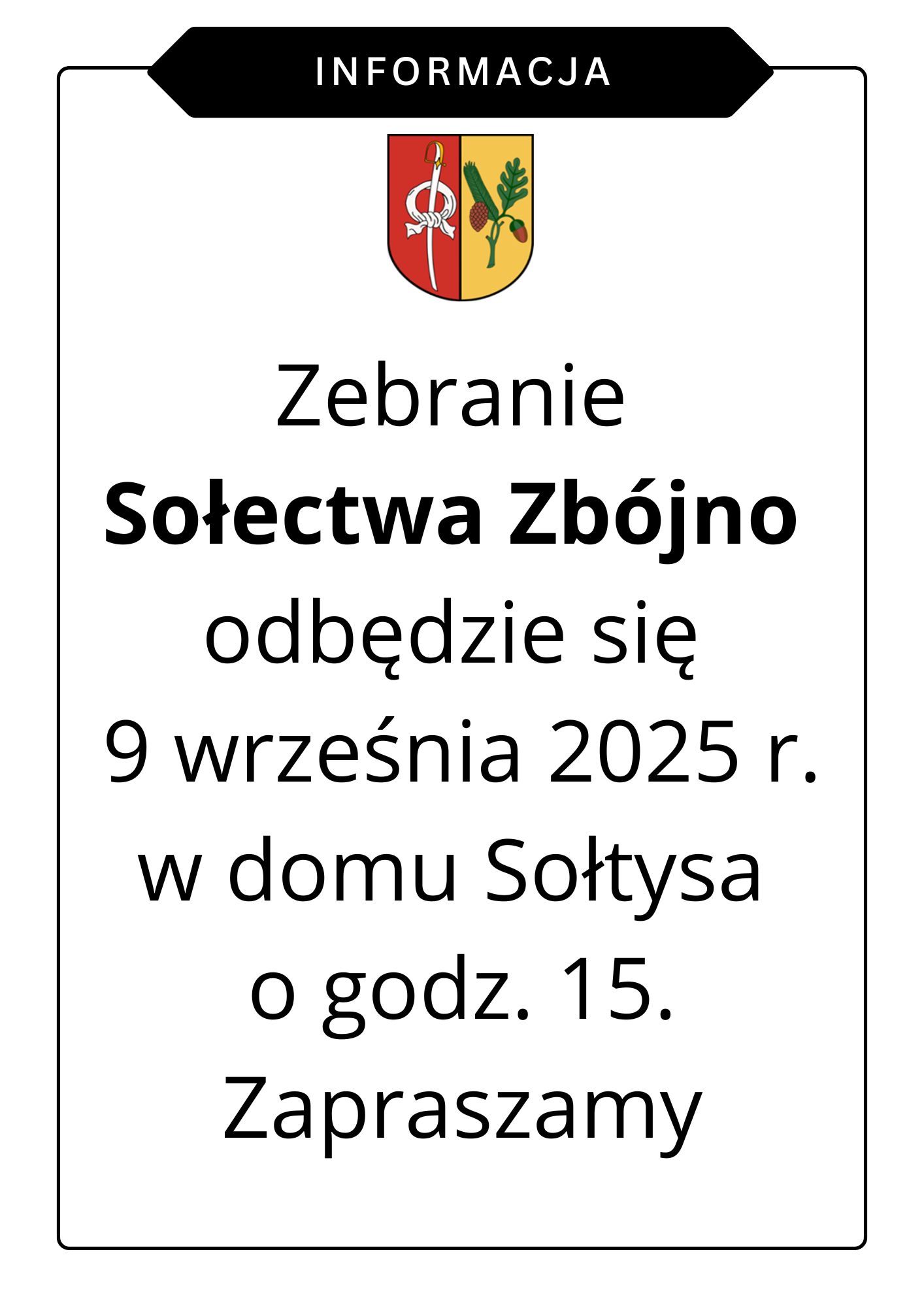 Zebranie Sołectwa Zbójno