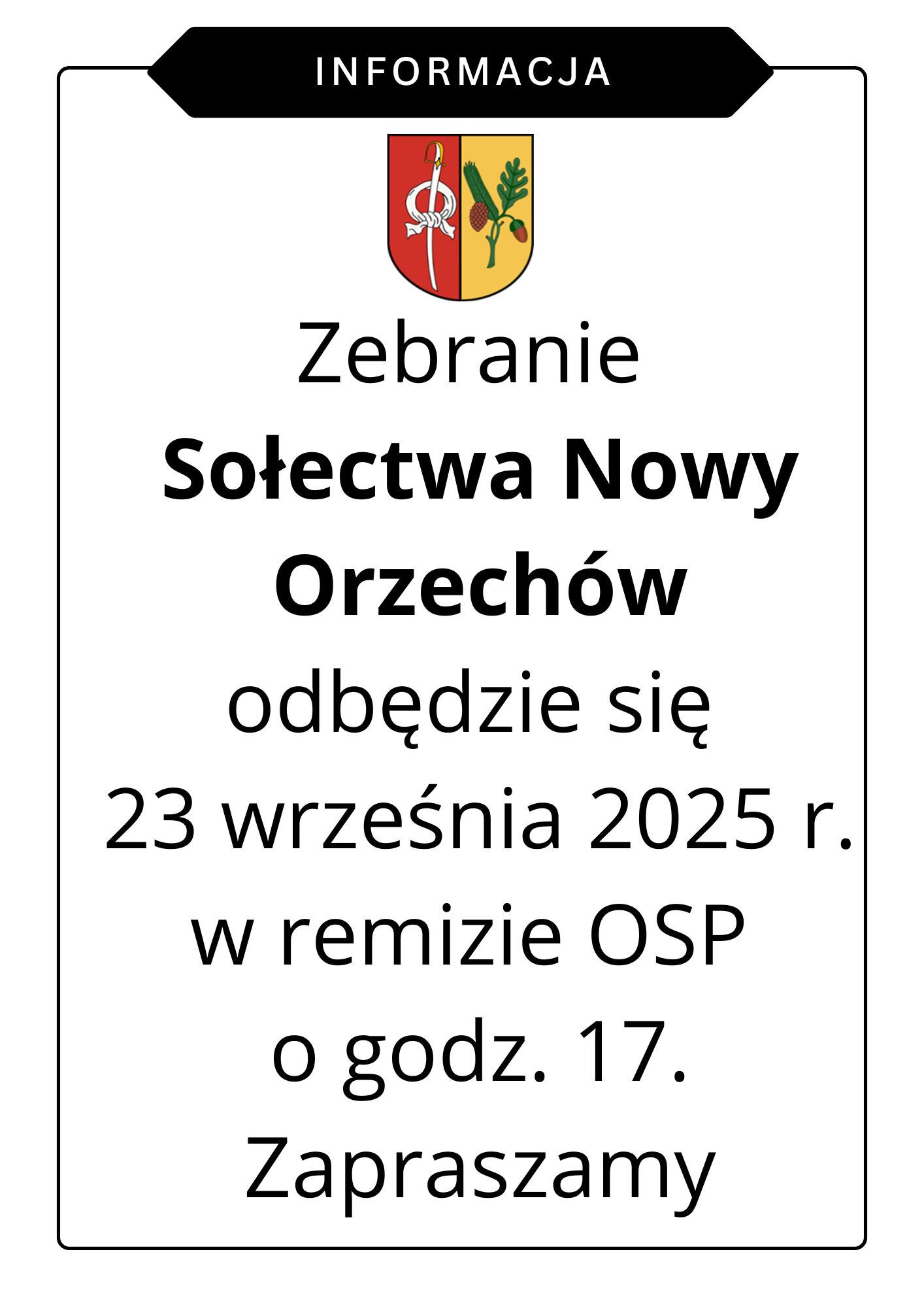Zebranie Sołectwa Nowy Orzechów.