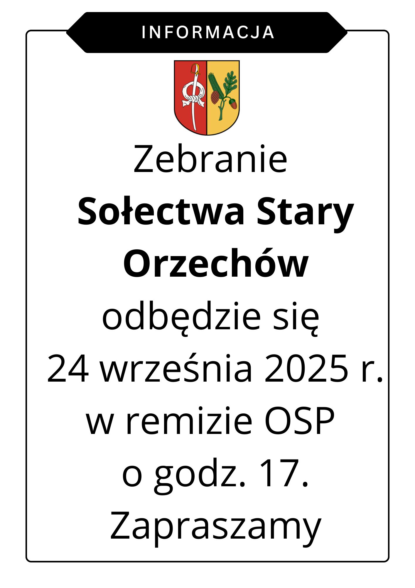 Zebranie Sołectwa Stary Orzechów.